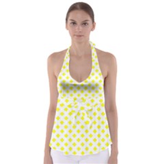 Yellow White Babydoll Tankini Top