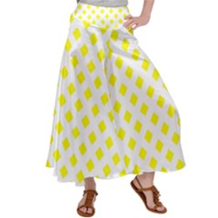 Yellow White Satin Palazzo Pants