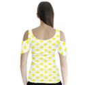 Yellow White Butterfly Sleeve Cutout Tee  View2