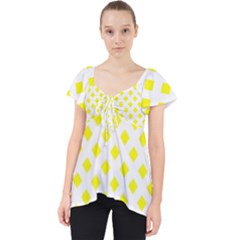 Yellow White Lace Front Dolly Top