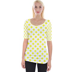 Yellow White Wide Neckline Tee