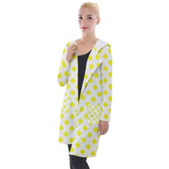 Yellow White Hooded Pocket Cardigan