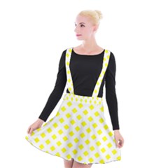 Yellow White Suspender Skater Skirt