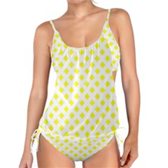 Yellow White Tankini Set