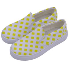 Yellow White Kids  Canvas Slip Ons