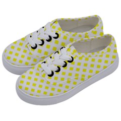 Yellow White Kids  Classic Low Top Sneakers by HermanTelo