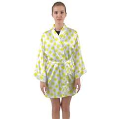 Yellow White Long Sleeve Kimono Robe