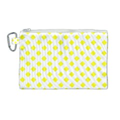 Yellow White Canvas Cosmetic Bag (large)