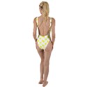 Yellow White High Leg Strappy Swimsuit View2