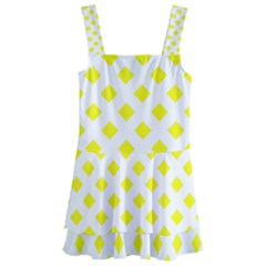 Yellow White Kids  Layered Skirt Swimsuit