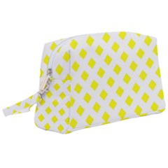 Yellow White Wristlet Pouch Bag (large) by HermanTelo