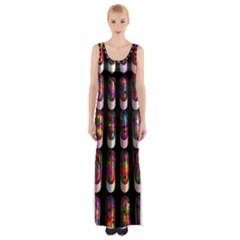 Texture Abstract Maxi Thigh Split Dress