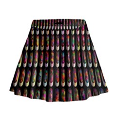 Texture Abstract Mini Flare Skirt