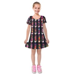 Texture Abstract Kids  Short Sleeve Velvet Dress