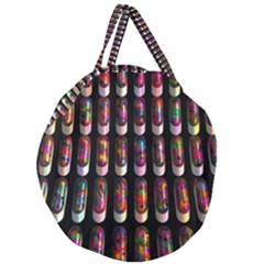 Texture Abstract Giant Round Zipper Tote