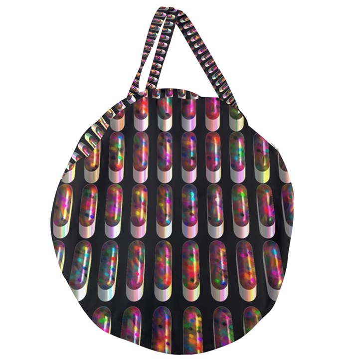 Texture Abstract Giant Round Zipper Tote