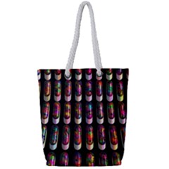 Texture Abstract Full Print Rope Handle Tote (small)