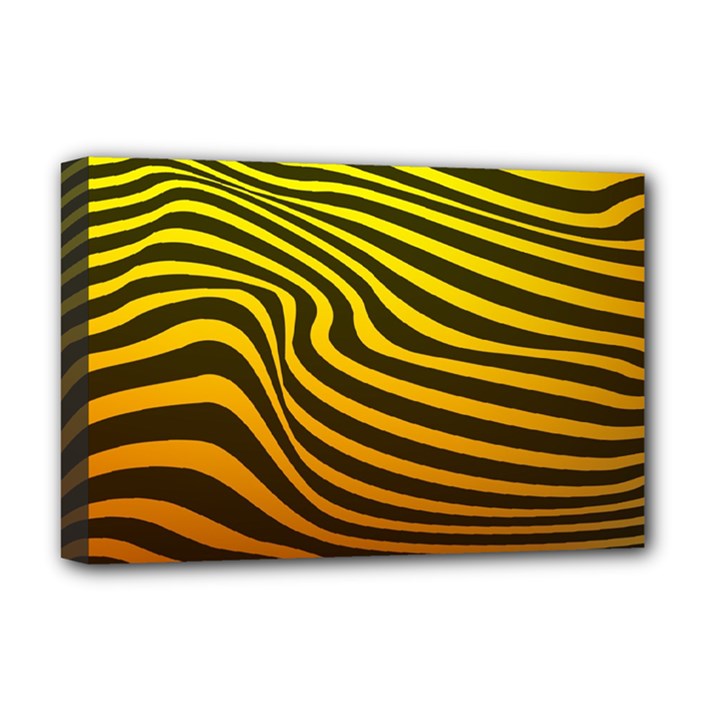 Wave Line Curve Abstract Deluxe Canvas 18  x 12  (Stretched)