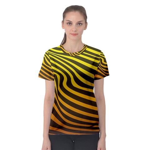 Wave Line Curve Abstract Women s Sport Mesh Tee by HermanTelo