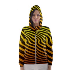 Wave Line Curve Abstract Women s Hooded Windbreaker