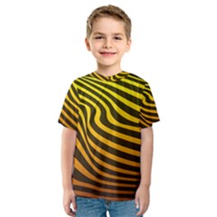 Wave Line Curve Abstract Kids  Sport Mesh Tee