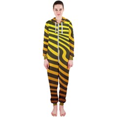 Wave Line Curve Abstract Hooded Jumpsuit (ladies) 