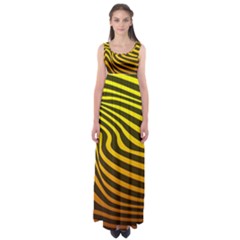 Wave Line Curve Abstract Empire Waist Maxi Dress