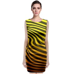 Wave Line Curve Abstract Classic Sleeveless Midi Dress