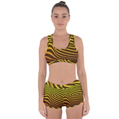 Wave Line Curve Abstract Racerback Boyleg Bikini Set by HermanTelo