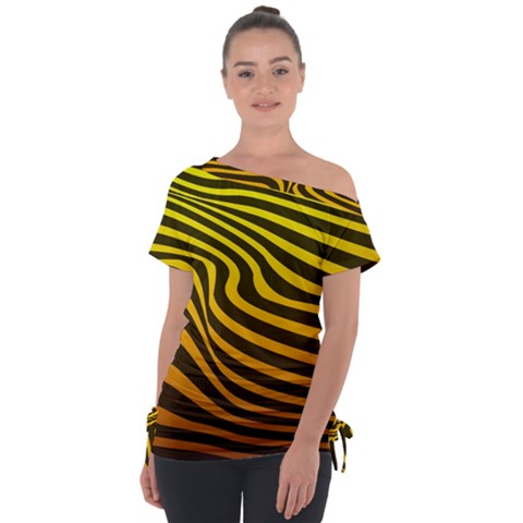 Wave Line Curve Abstract Tie-up Tee by HermanTelo