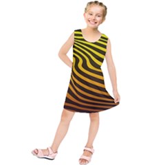 Wave Line Curve Abstract Kids  Tunic Dress