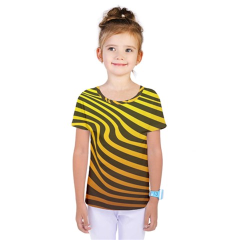 Wave Line Curve Abstract Kids  One Piece Tee by HermanTelo