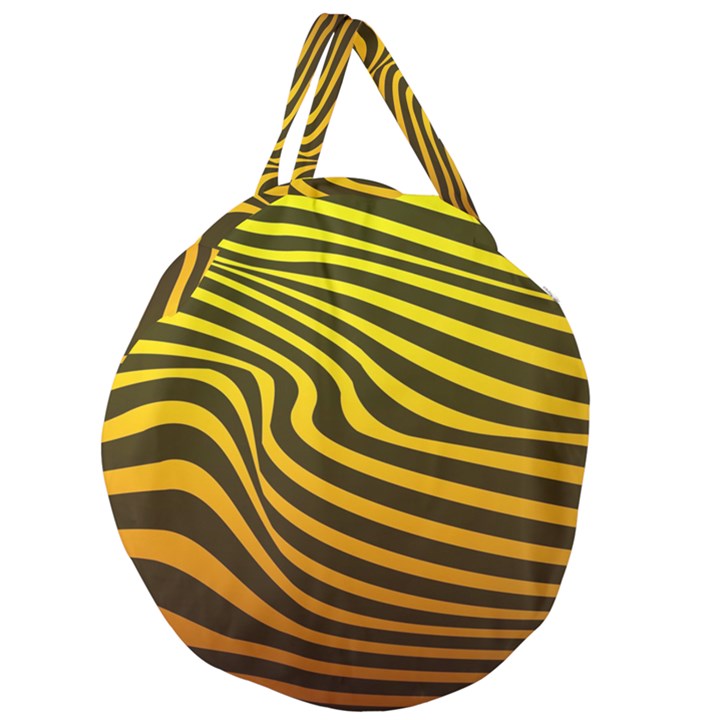 Wave Line Curve Abstract Giant Round Zipper Tote