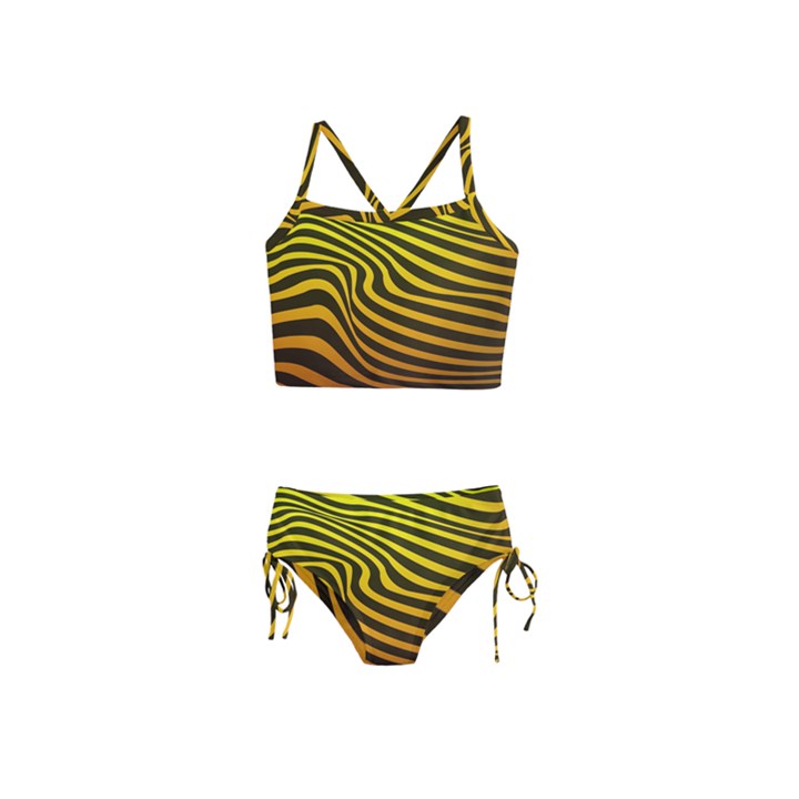 Wave Line Curve Abstract Girls  Tankini Swimsuit