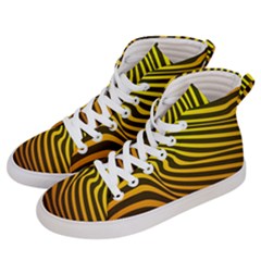 Wave Line Curve Abstract Men s Hi-top Skate Sneakers by HermanTelo