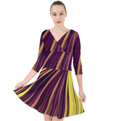 Lines Swinging Fantasy Quarter Sleeve Front Wrap Dress