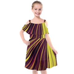 Lines Swinging Fantasy Kids  Cut Out Shoulders Chiffon Dress by Bajindul