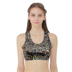 Circle Plasma Artistically Abstract Sports Bra With Border by Bajindul