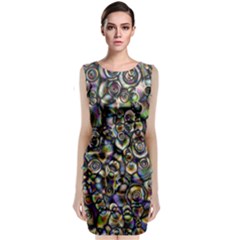 Circle Plasma Artistically Abstract Classic Sleeveless Midi Dress by Bajindul