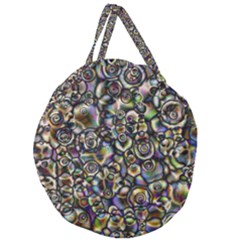 Circle Plasma Artistically Abstract Giant Round Zipper Tote by Bajindul