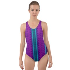 Fabric Pattern Color Structure Cut-out Back One Piece Swimsuit by Bajindul