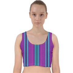 Fabric Pattern Color Structure Velvet Racer Back Crop Top by Bajindul