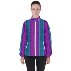 Fabric Pattern Color Structure Women s High Neck Windbreaker by Bajindul