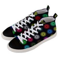 Flowers Arrangement Symmetry Men s Mid-top Canvas Sneakers