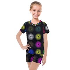 Flowers Arrangement Symmetry Kids  Mesh Tee And Shorts Set