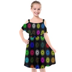 Flowers Arrangement Symmetry Kids  Cut Out Shoulders Chiffon Dress by Bajindul