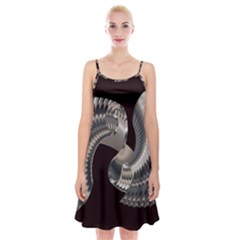 Ornament Spiral Rotated Spaghetti Strap Velvet Dress by Bajindul