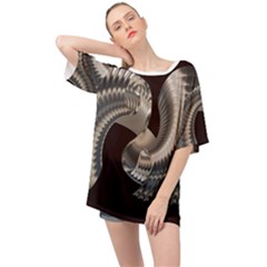 Ornament Spiral Rotated Oversized Chiffon Top by Bajindul