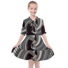 Ornament Spiral Rotated Kids  All Frills Chiffon Dress by Bajindul