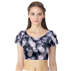 Ball Decoration Lights Short Sleeve Crop Top by Bajindul